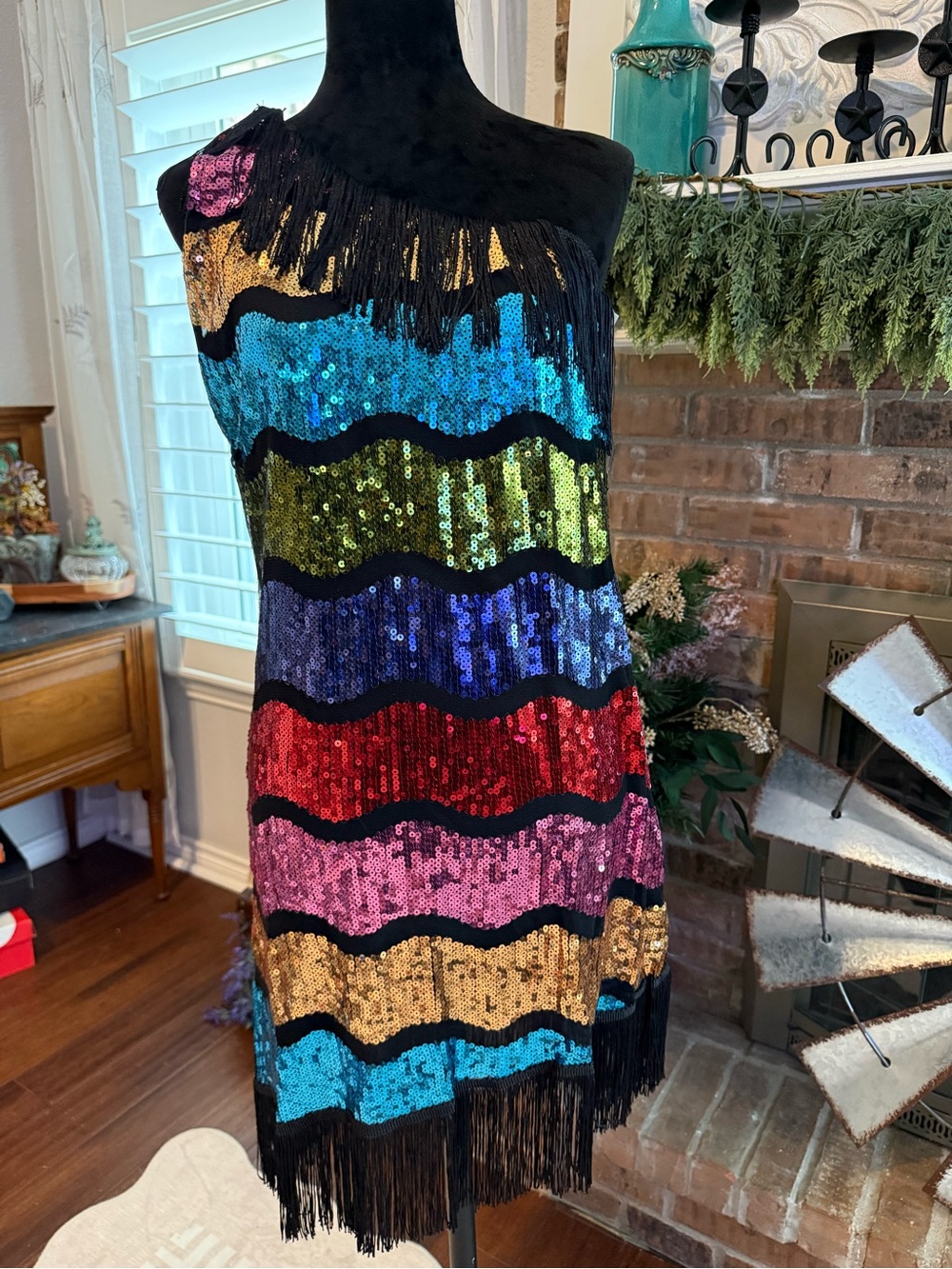 Swanky Sequins Flapper Costume Dress  M/L 8-12 1920s Gatsby Halloween Cosplay